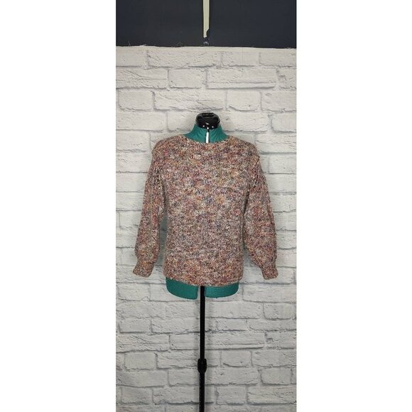 ROOTS Womens Pullover Sweater Multicolor Wool Blend Space Dye Long Sleeve Knit S - Picture 1 of 8
